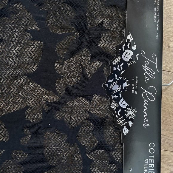 Coterie Studio Halloween Bats Spooky Addition Table Runner 14in x 70in - Picture 3 of 4
